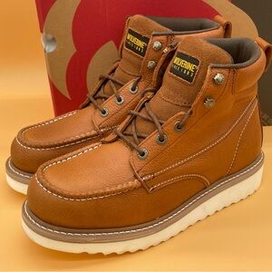 NEW Size 10 EW Wolverine Men Work Wedge 6” Boots Brown Brun W08288 Leather